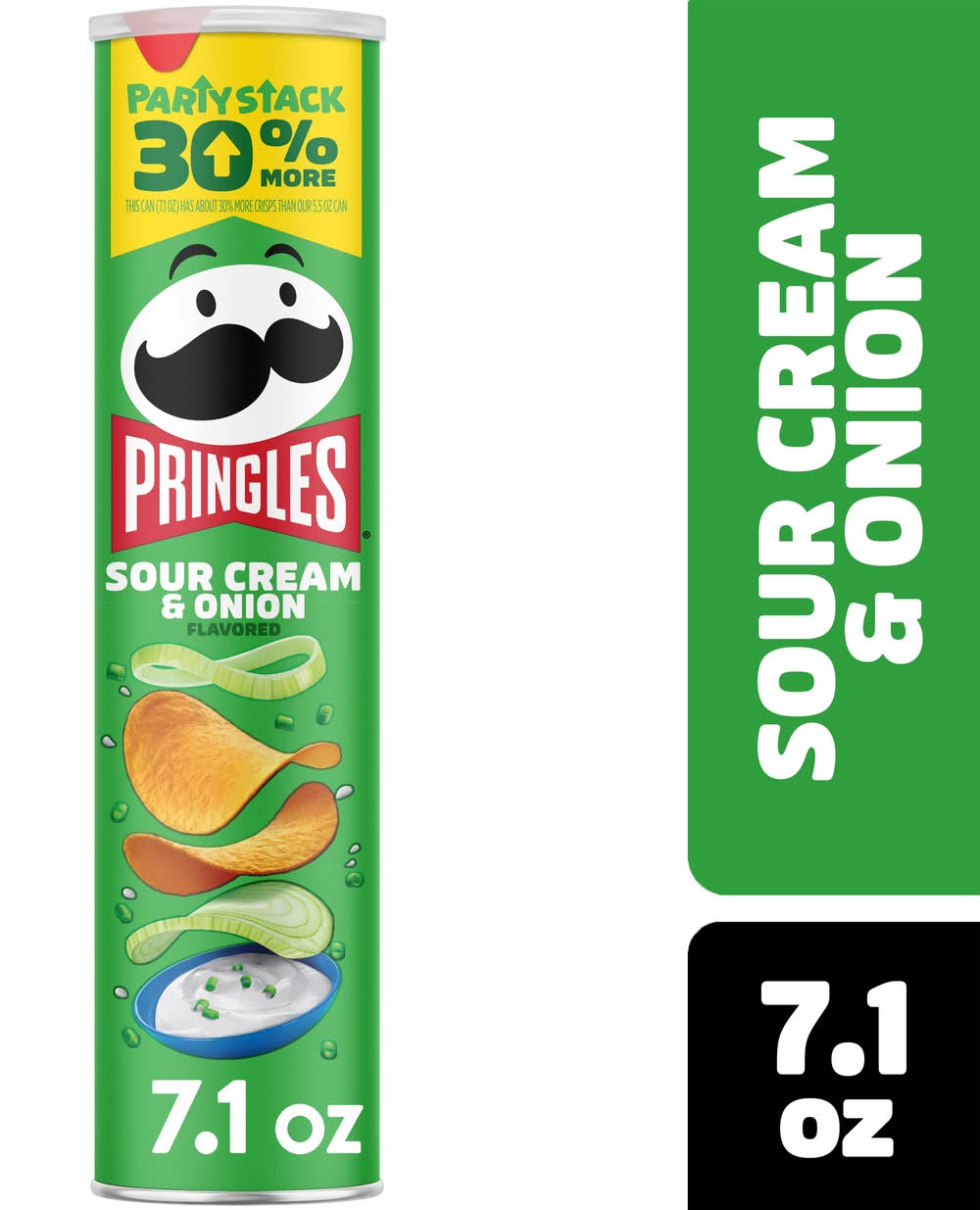 Pringles Party Stack Potato Crisps, Sour Cream & Onion (7.1 oz)