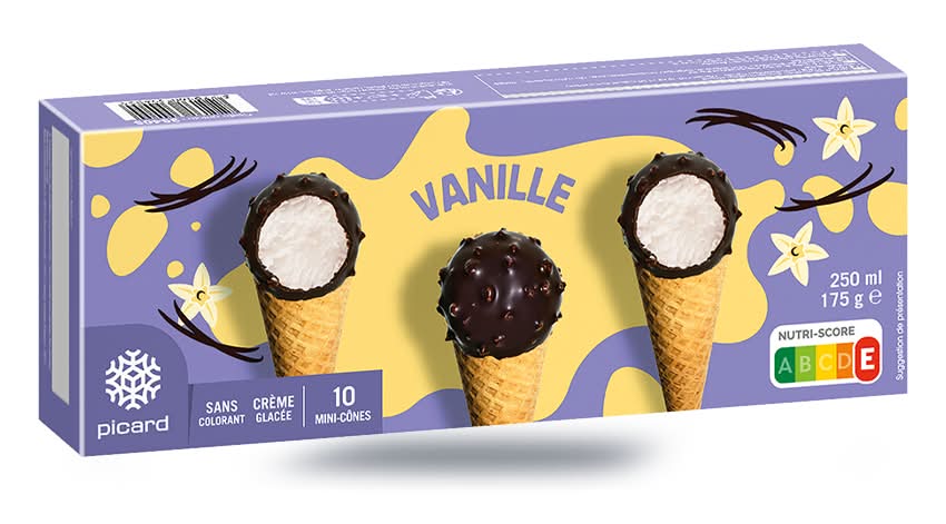 10 mini-cônes vanille