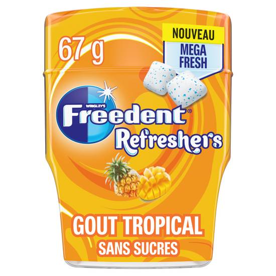 Wrigley's - Freedent refresher chewing gum sans sucres (tropical)