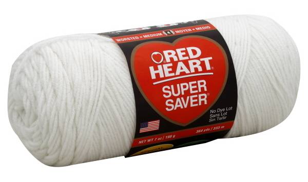 Red Heart Super Saver Yarn, White (7 oz)