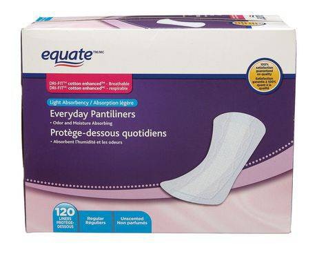 Protège-dessous quotidiens d'equate (120 serviettes, régulières) - equate everyday pantiliner (120 pads, regular)