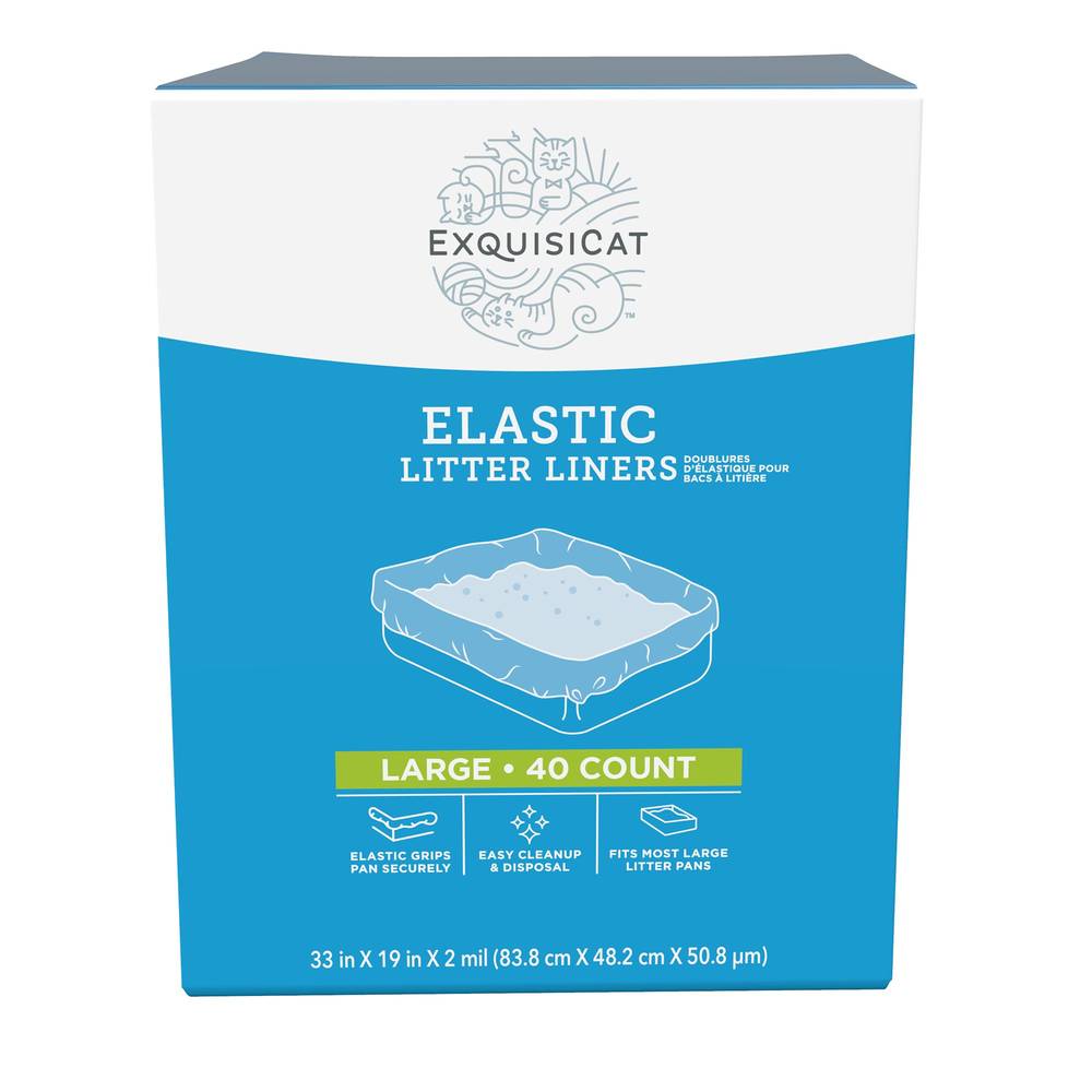 ExquisiCat Elastic Litter Liners, Large (40 ct)