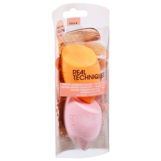 Real Techniques Miracle Complexion Makeup Blending Sponge and Miracle Powder Setting Sponge (2 ct)
