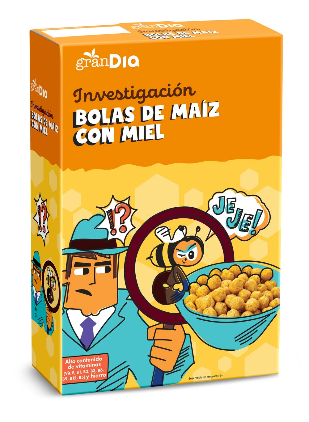 Cereales De Bolas De Maíz Con Miel Gran Dia Caja 500 G