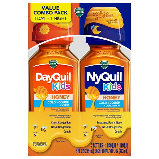 Vicks Kids Dayquil + Nyquil Honey Cold & Cough Combo pack (2 ct)
