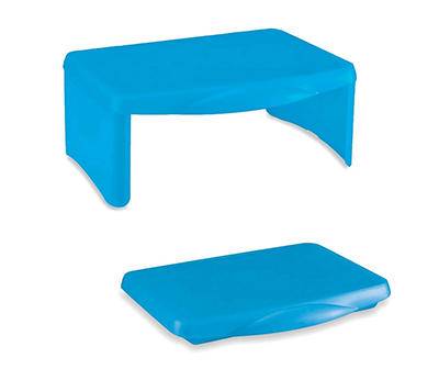 Blue Portable Folding Lap Desk With Storage Activity Tray