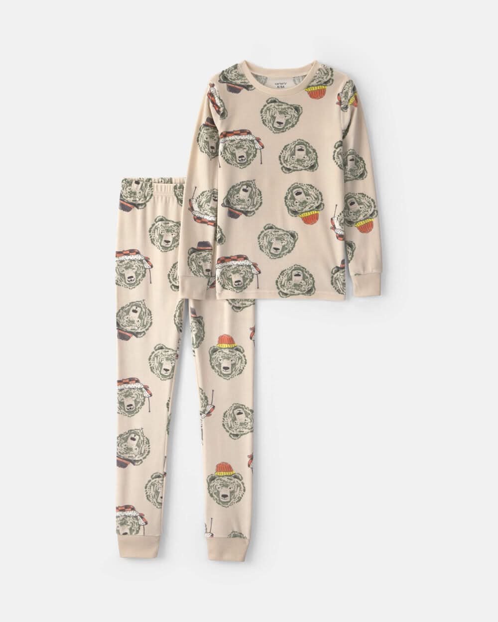 Boys 2-Piece Bears DreamPlush Snug Fit Pajama Set - Tan - 14