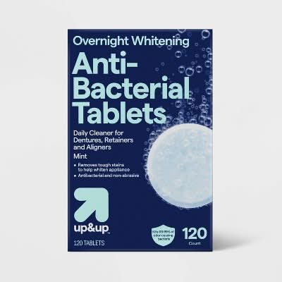 up&up Overnight Whitening Anti Bacterial Tablets, Mint (120 ct)