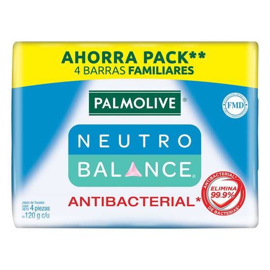 Palmolive jabón antibacterial neutro balance (pack 4 x 150 g)