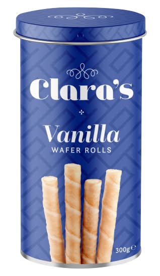 Clara's Vanilla, Wafer Rolls (300g)