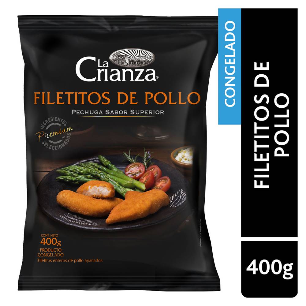 La Crianza · Filetitos de pollo apanados (400 g)