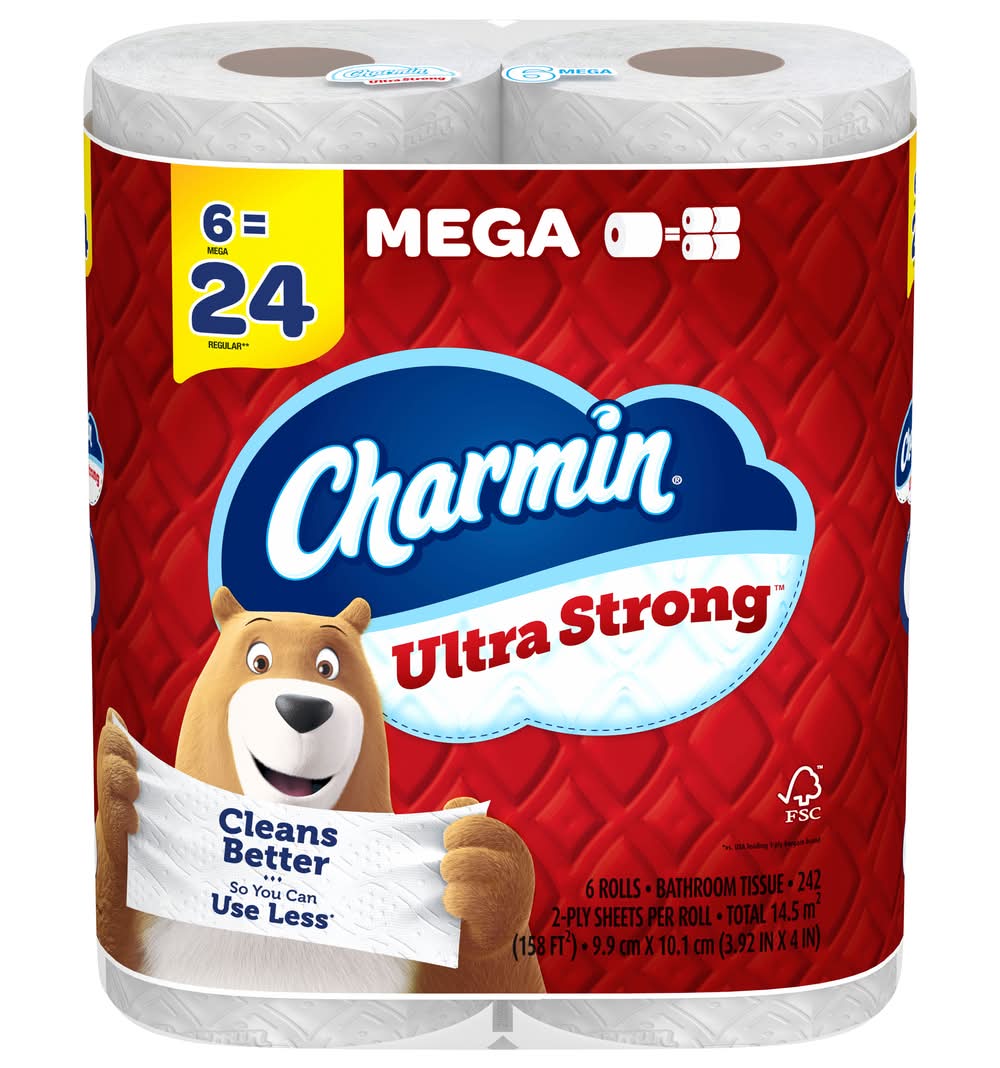 Charmin Ultra Strong Toilet Paper, 9.9x10.1 cm, White (22.89 oz, 6 ct)