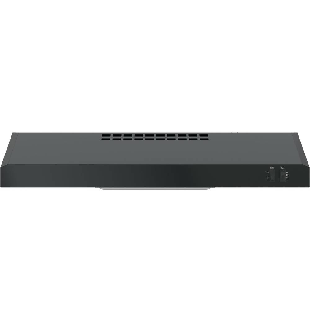 GE 30-in Convertible 200-CFM Black Under Cabinet Range Hood with Charcoal Filter | JVX3300DJBB