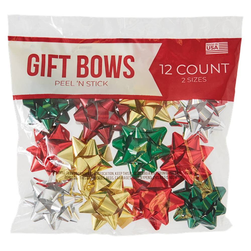 Holiday Gift Bows Peel and Stick