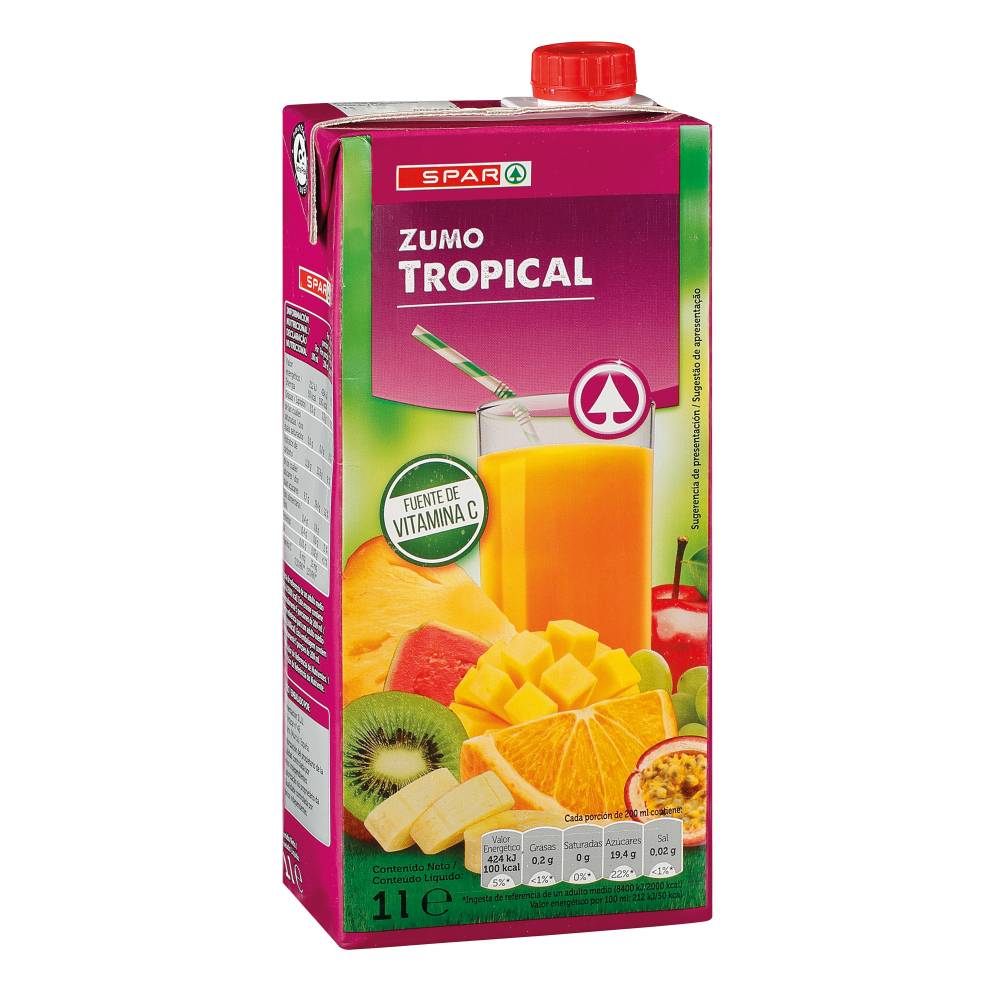 Zumo Spar tropical con vitaminas brick 1L