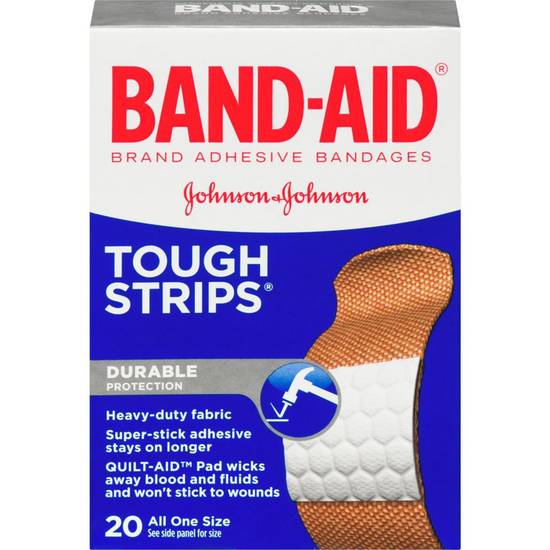 Band-aid \"tough strips\"-une grandeur (bte 20) - tough-strips (20 pack)