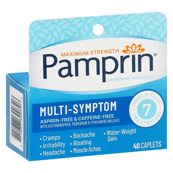 Pamprin Multi-Symptom Menstrual Pain Relief Caplets (40 ct)