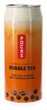 Pocas Taiwan Classic Thai Tea Flavor Bubble Tea 16.5 Fl.oz Thai Tea