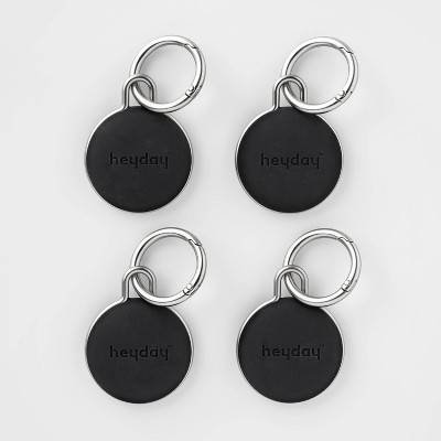 Heyday Air Tag Silicone Key Chains, Black (4 ct)