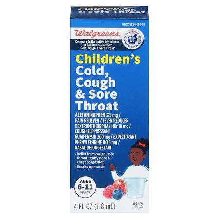 Walgreens Children's Berry Cough, Cold & Sore Throat Relief (4 fl oz)