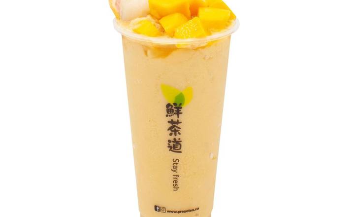 M4 Frappé glacé mangue fraîche, litchi et pomelo / Fresh Mango Lychee Grapefruit Slush 芒果杨枝甘露爽