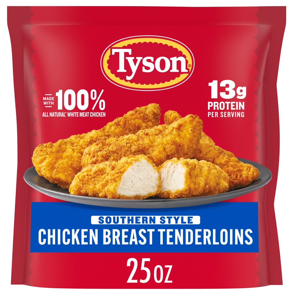 Tyson 100% All Natural White Meat Chicken Breast Tenderloins, Southern Style (25 oz)