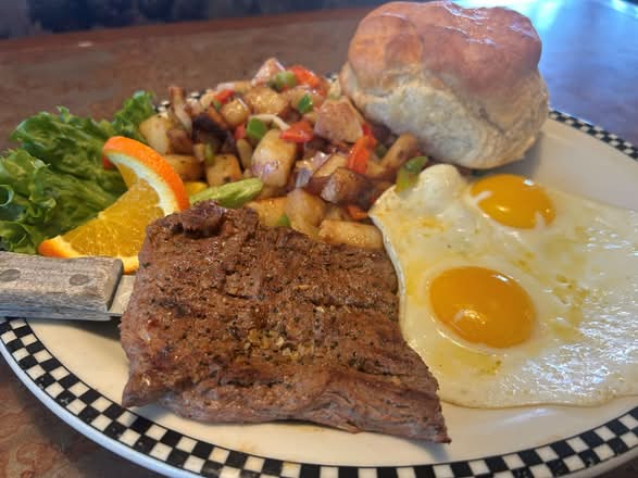 Marinated Grilled Skirt Steak & Eggs
