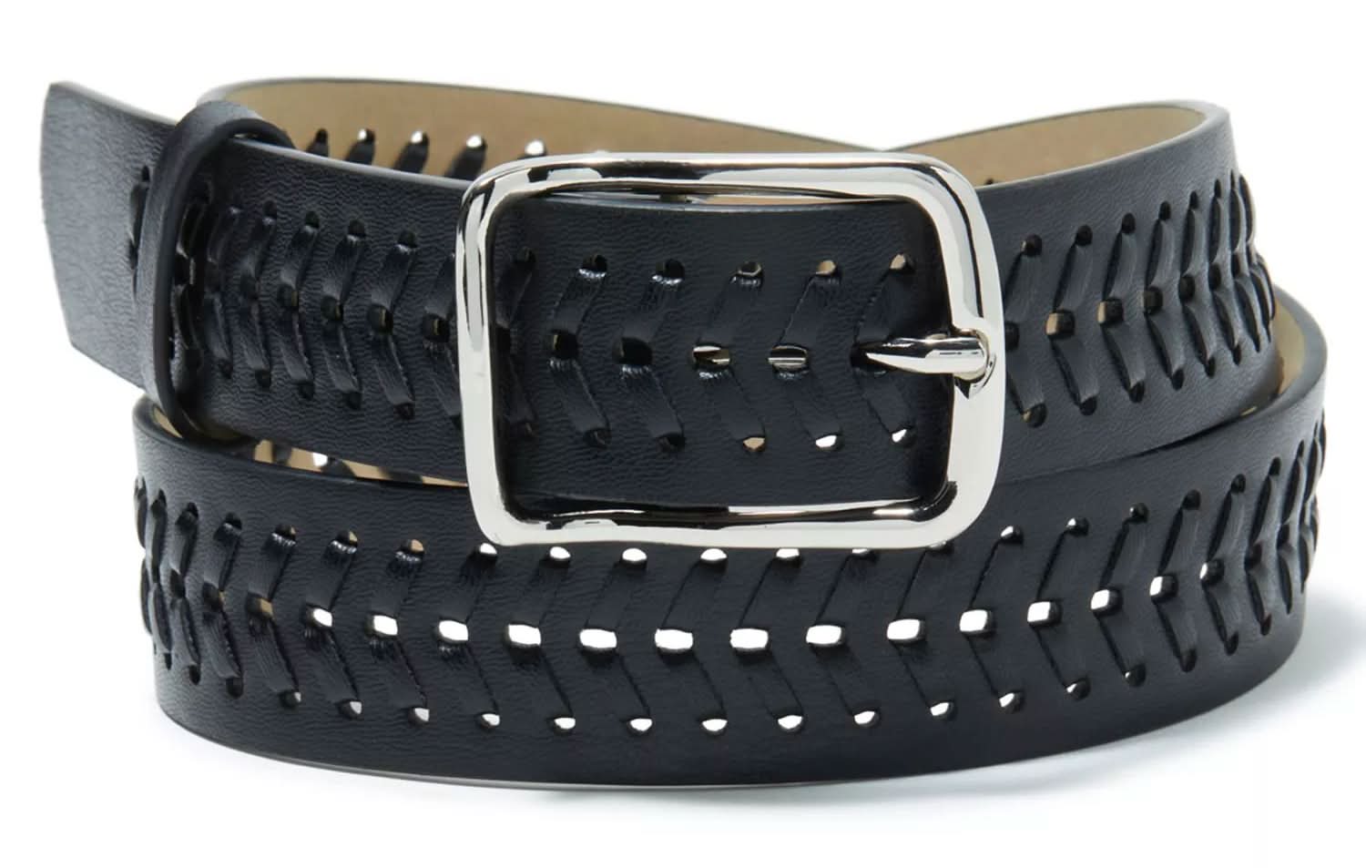 Crown Vintage Whipstitch Belt (Black M)