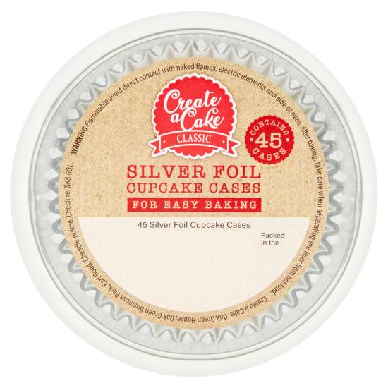 Create a Cake Classic Silver Foil Cupcake Cases (45 ct)
