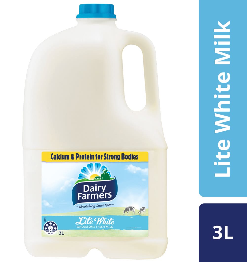 Dairy Farmers Lite White Wholesome Fresh Milk (3L)