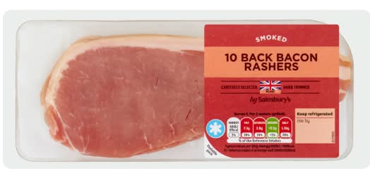 Sainsbury's Smoked Back Bacon Rashers (10 pack)