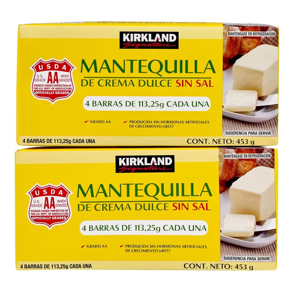 Kirkland Signature · Mantequilla de crema dulce sin sal (8 x 113,25 g)