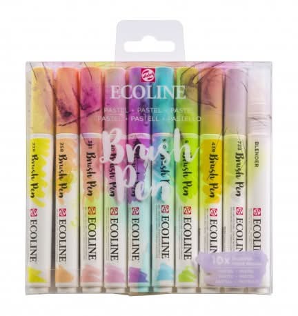 Marcadores Brush Pen Pastel 10 unidades Ecoline