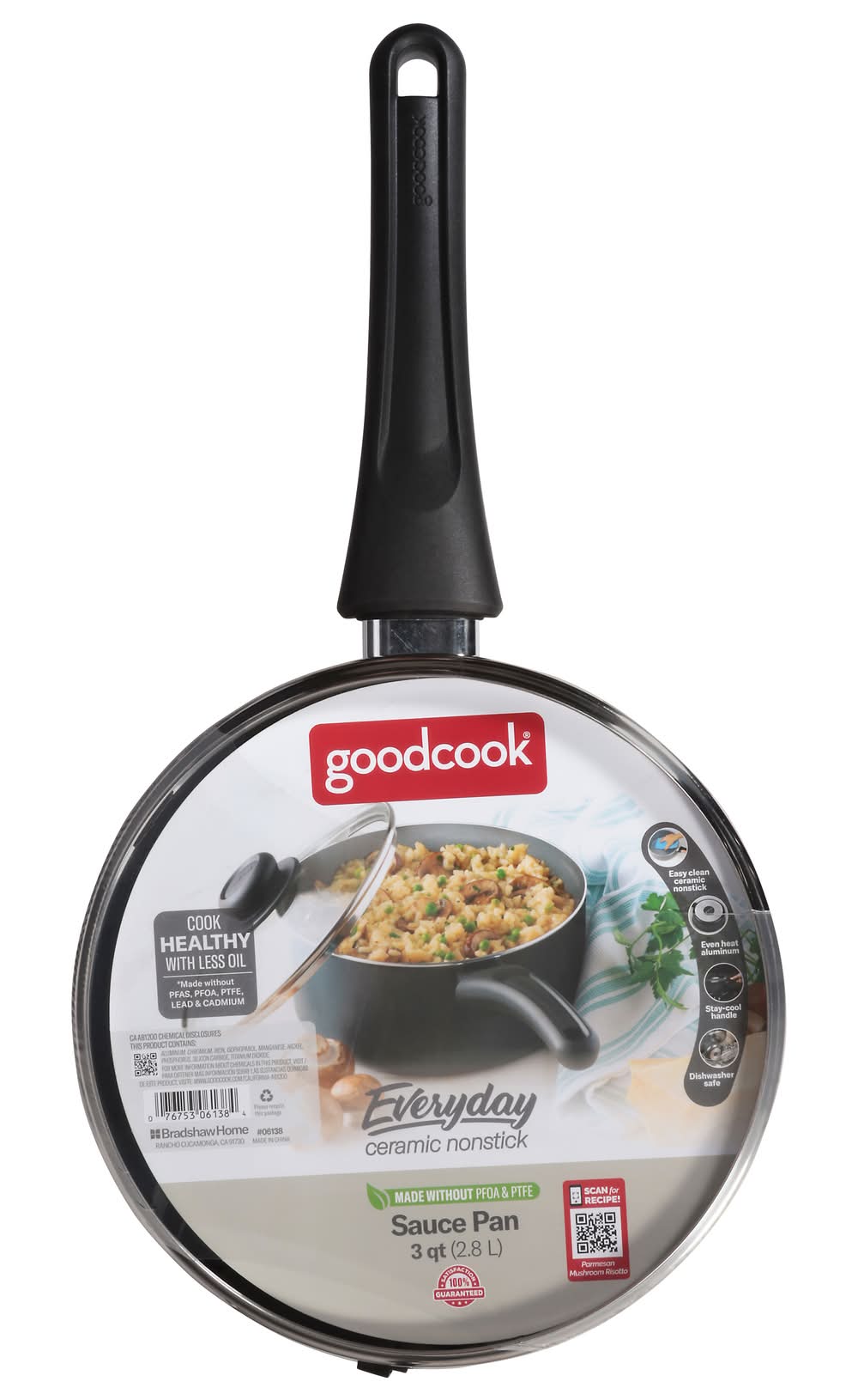 GoodCook Everyday Ceramic Nonstick Sauce Pan 3 Qt