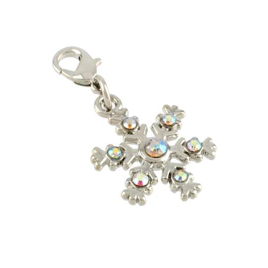 Rhodium Snowflake Charm By Bead Landing