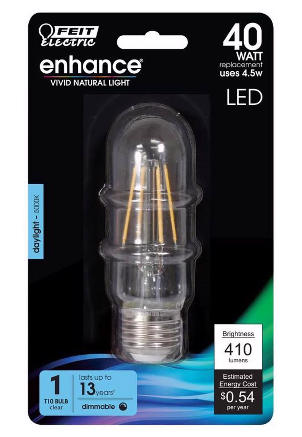 Feit Electric Enhance T10 E26 (Medium) Led Bulb Daylight 40 Watt Equivalence 1 Pk
