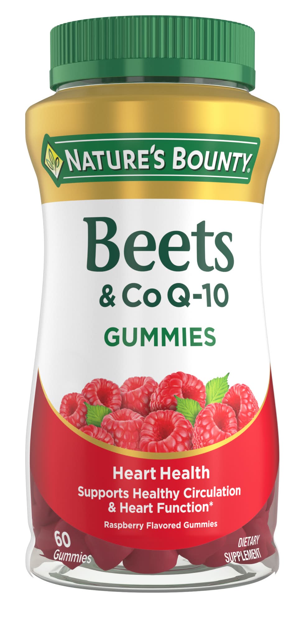 Nature's Bounty Beets & Co Q-10 Gummies For Dietary Supplement, Raspberry (60 ct)