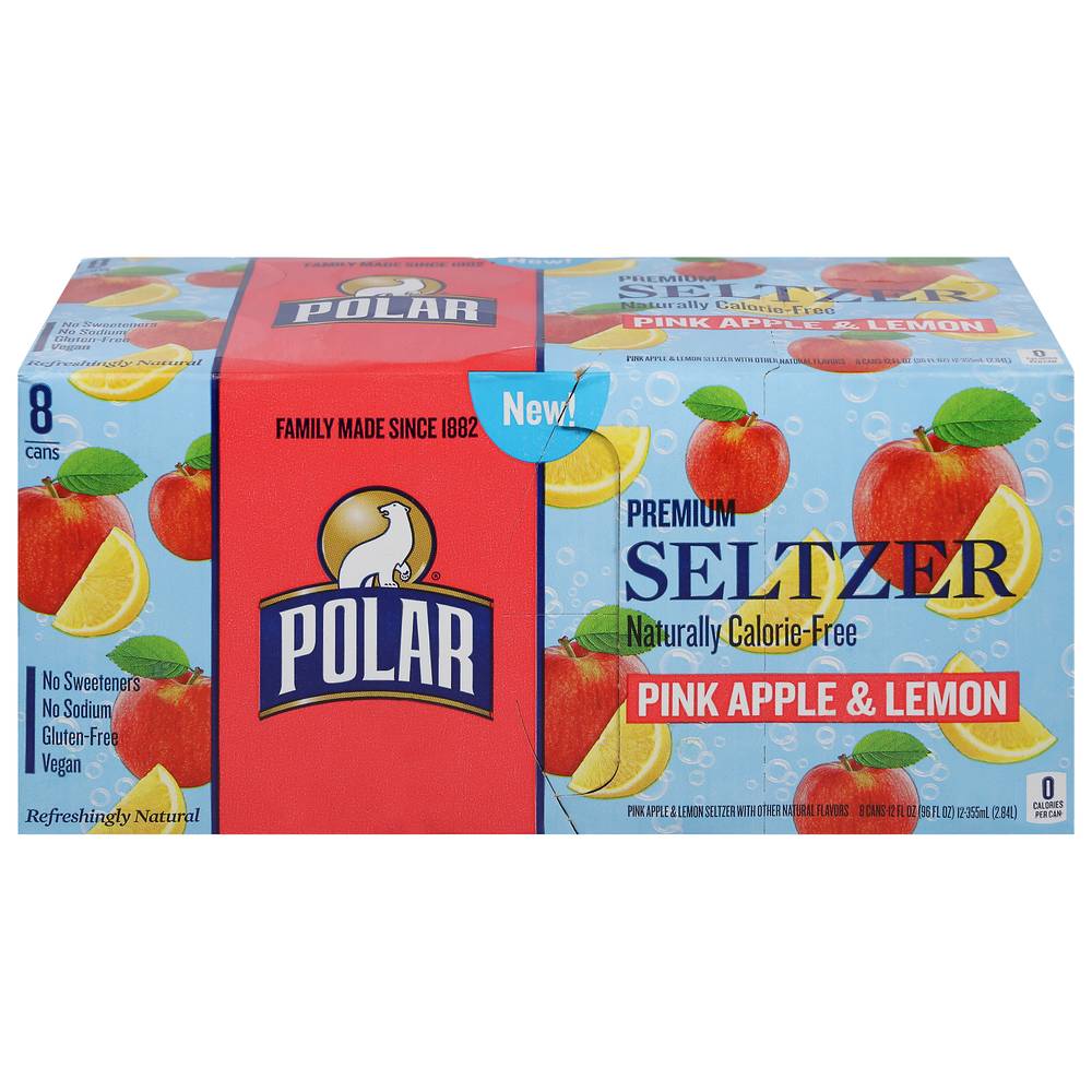 Polar Pink Apple & Lemon Premium Seltzer (8 x 12 fl oz)