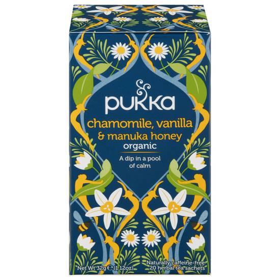 Pukka Chamomile Vanilla & Manuka Honey Herbal Tea (20 ct, 1.12 oz)