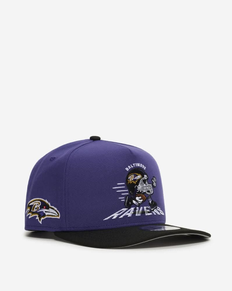 New Era Cap 9Fifty Baltimore Ravens Helmet A-Frame Snapback Hat (Purple - One Size)