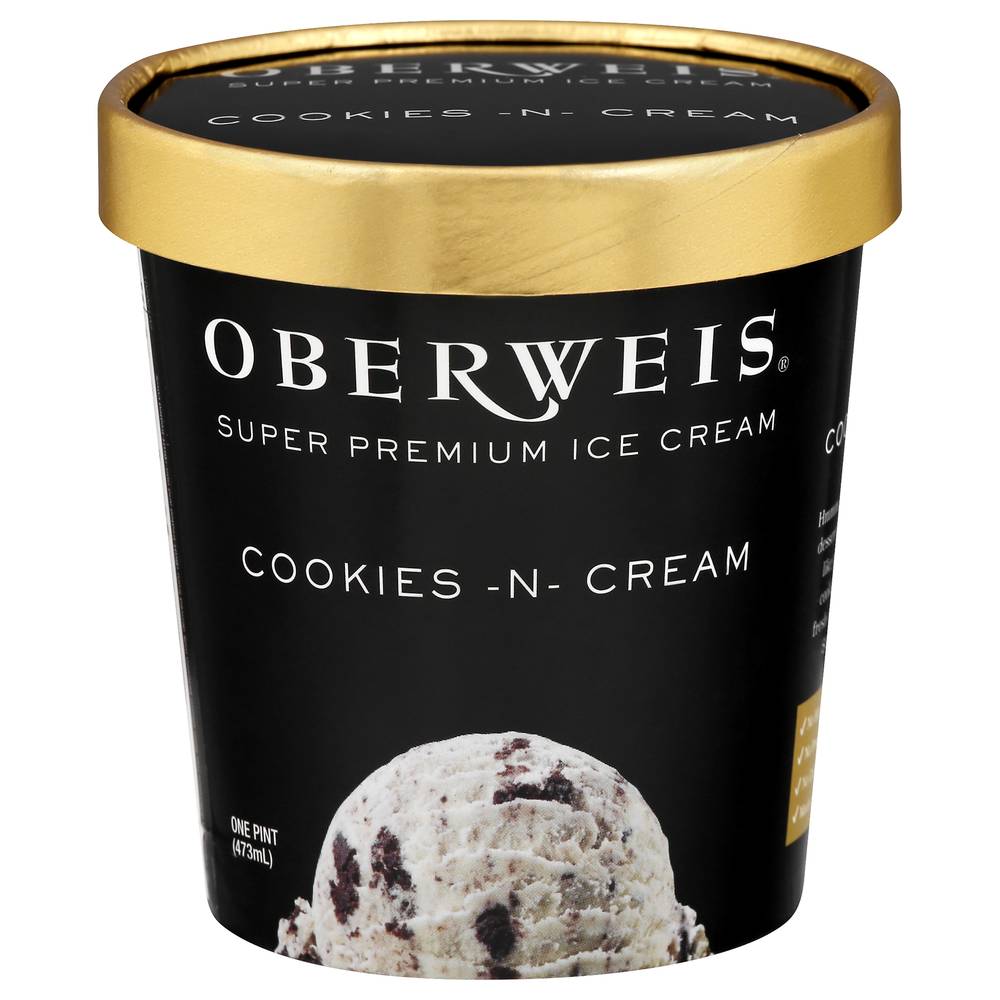 Oberweis Super Premium Cookies -N- Cream Ice Cream