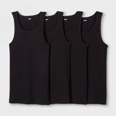 Goodfellow & Co. Ribbed Tank Tops, L, Black