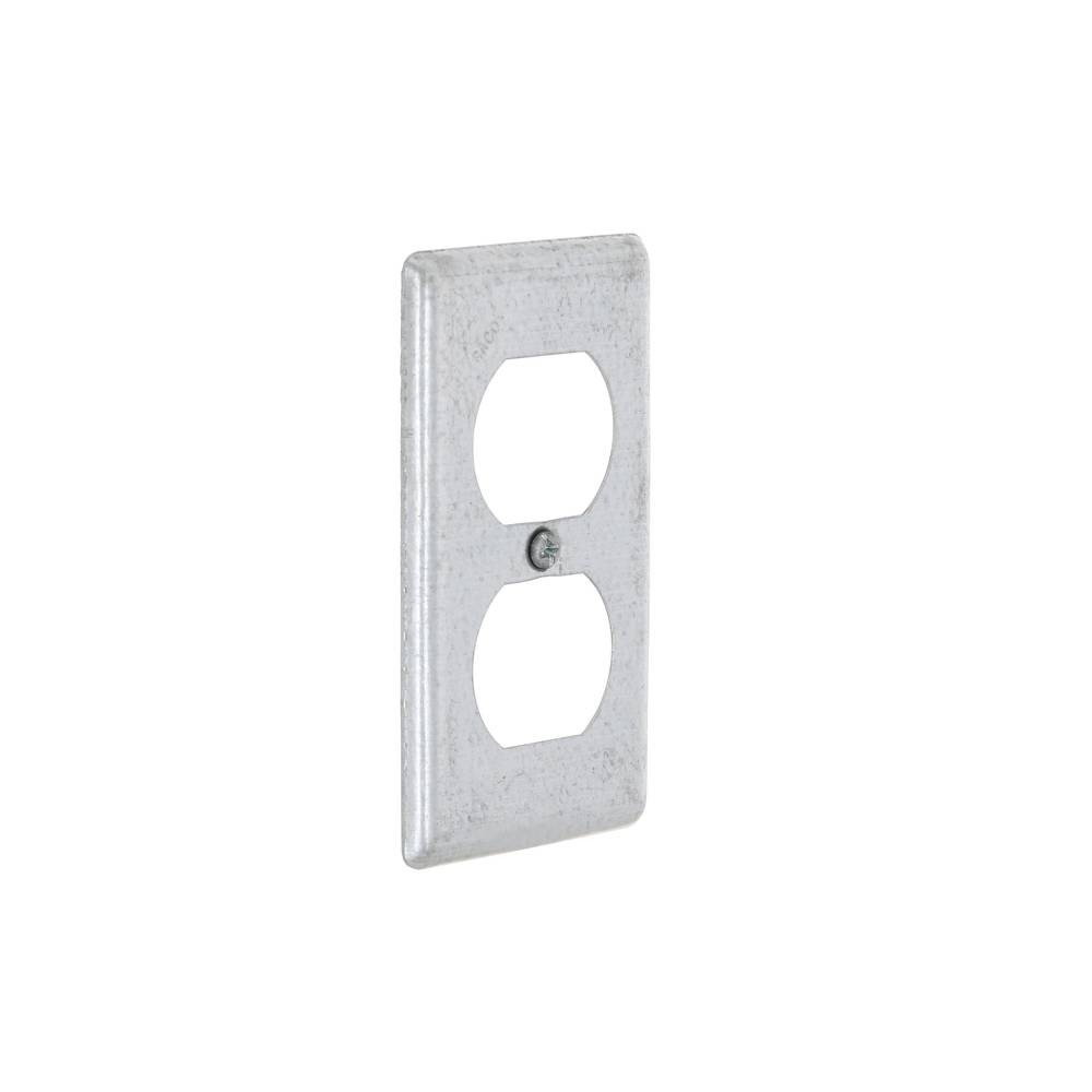 Hubbell RACO 1-Gang Rectangle Gray Metal Electrical Box Cover | 864