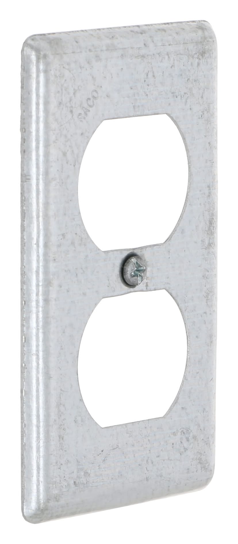 Hubbell 1 -Gang Rectangle Gray Metal Electrical Box Cover