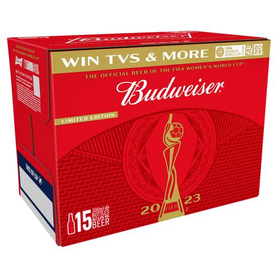Budweiser Lager Beer Bottles 15x300ml