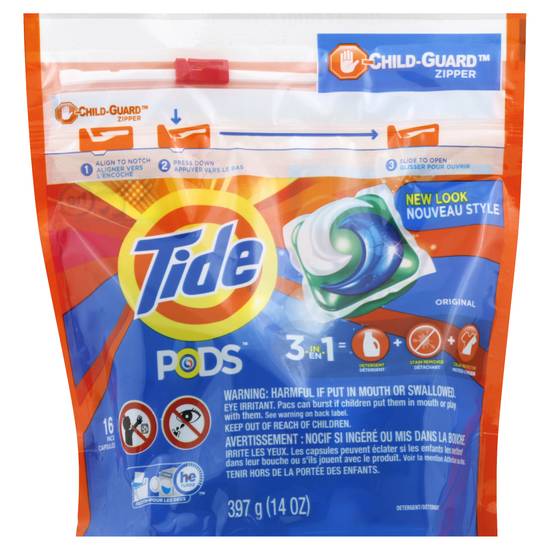 Tide Original Scent 3 in 1 Laundry Detergent Pods (16 ct)