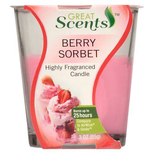 Great Scents Candle Berry Sorbet - 3.0 oz