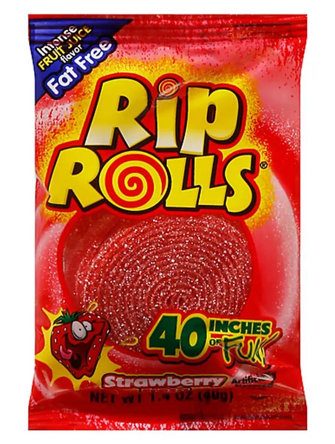 Rip Rolls Strawberry Candy