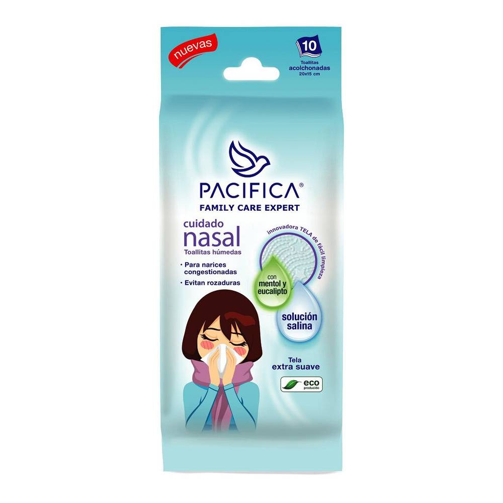 Pacifica toallitas húmedas cuidado nasal (sobre 10 piezas)