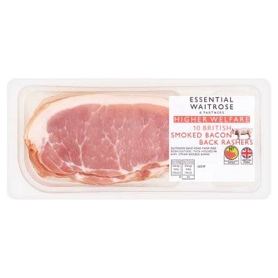 Essential Waitrose & Partners British Smoked Bacon Back Rashers (300g)